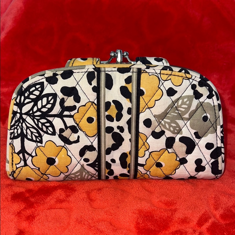 Vera Bradley Yellow and Black Floral Wallet - Picture 2 of 12